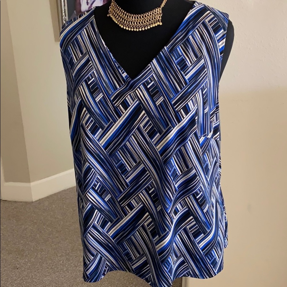 Multi media top, a fabulous multi blue!